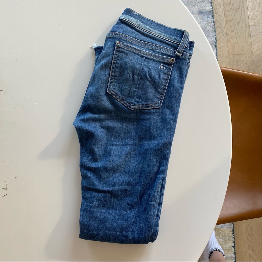 Rag & bone low rise distressed cropped jeans